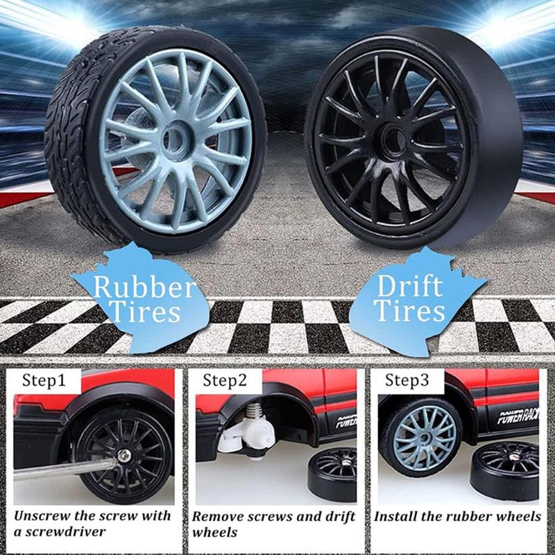 Product Introduction of Rc Car Drift Car1/24 GTR AE86 Bugatti Remote Control High Car Drift J7H3 Car Speed K6T3 47
