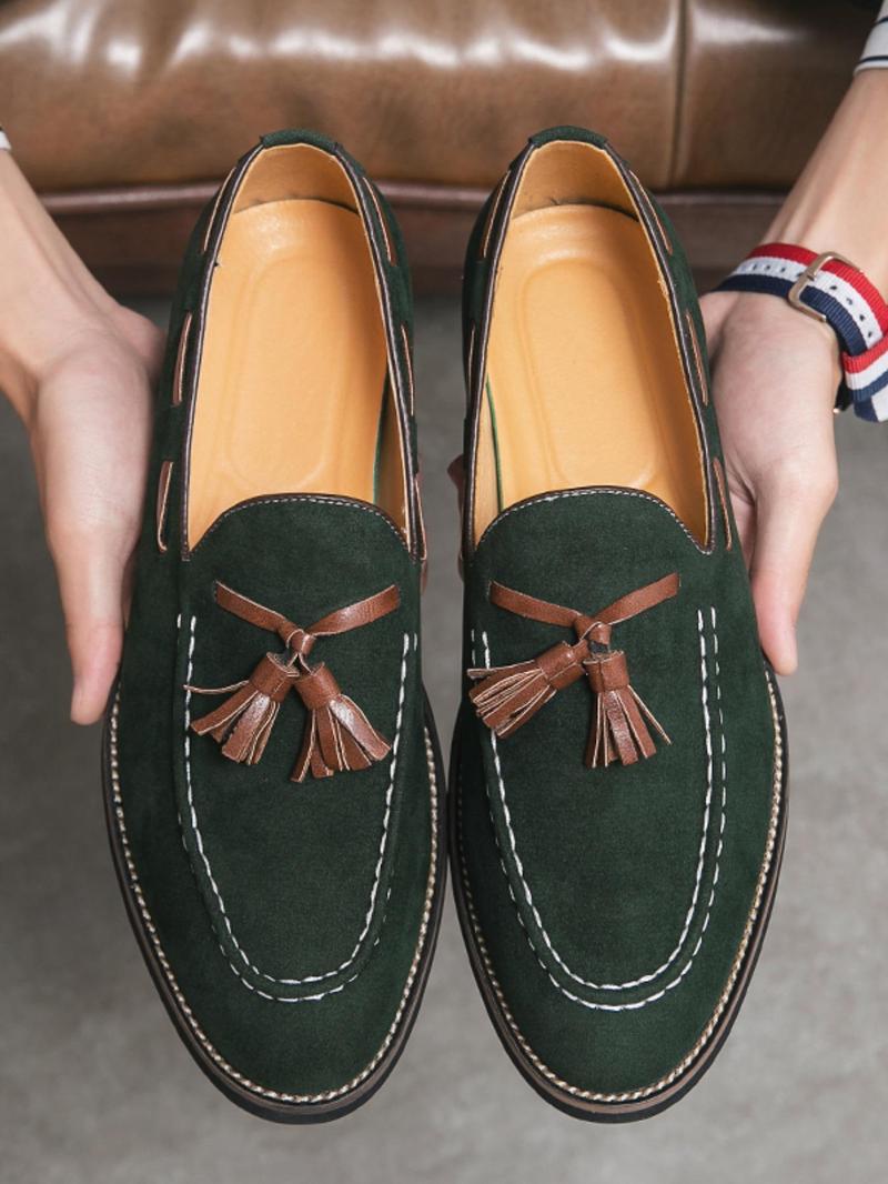 Product Introduction of Men's Business Style Solid Color Tassel Decor Dress Shoes, Fashionable Comfortable Loafers for Work Office, Male All-match Shoes for Daily Wear 7