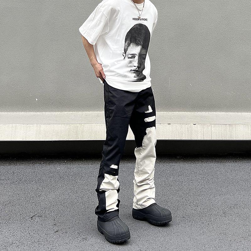 Product Introduction of Quần Dài Denim, Màu Tương Phản Đen Trắng, Thiết Kế Độc Đáo Cho Nam, Phong Cách Đường Phố Cao Cấp Mỹ, Quần Ống Thẳng, Quần Ống Loe Vibe Vịt Quan Thoại, Dành Cho Nam quần  nam  boy phố  batman dsq  đen  xám 8