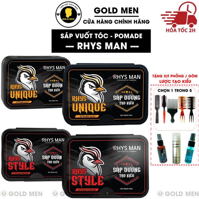 Sáp vuốt tóc Rhys Man RHYS UNIQUE STYLING CLAY & RHYS STYLE STYLING POMADE 50g-100g