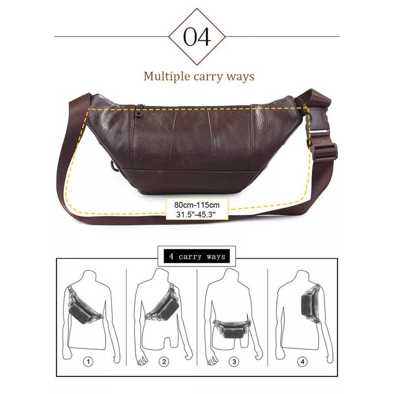 Waist Bag Pria Tas Slempang Pinggang Kulit Sintetis Tebal Import waterproof Waistbag 6