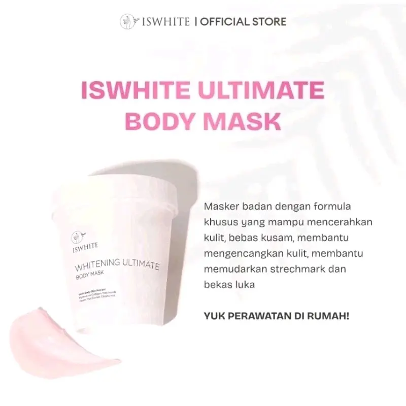 [UK 70gr & 200gr] ISWHITE MASKER BADAN BODY MASK WHITENING ULTIMATE Mencerahkan Tubuh 3