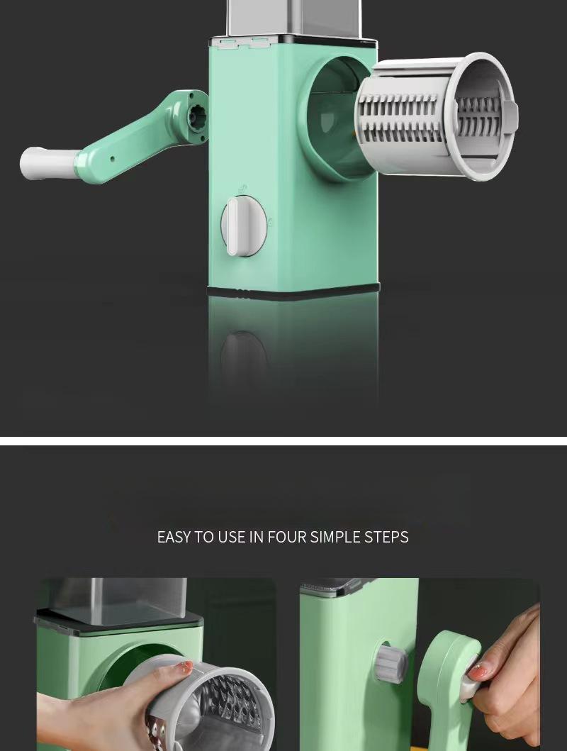 Product Introduction of Swirl Vegetable Cutter, Manual Food Chopper, Multi-functional Vegetable Slicer, Shredder & Grinder, Food-grade Material, Sturdy & Safe, Kitchenware for Home Use Utensils 6