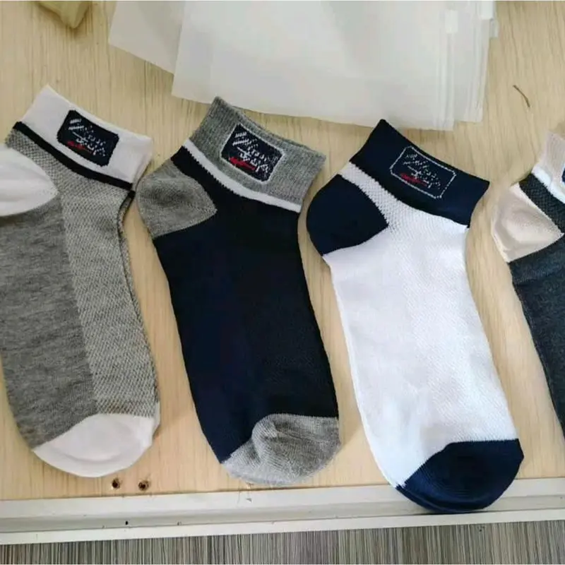 Set 10 Đôi Tất Nam Cổ Ngắn Phong Cách Thể Thao, Cotton Thoáng Khí,Thấm Hút Mồ Hôi Túi Zíp Tiện Lợi Menswear 5