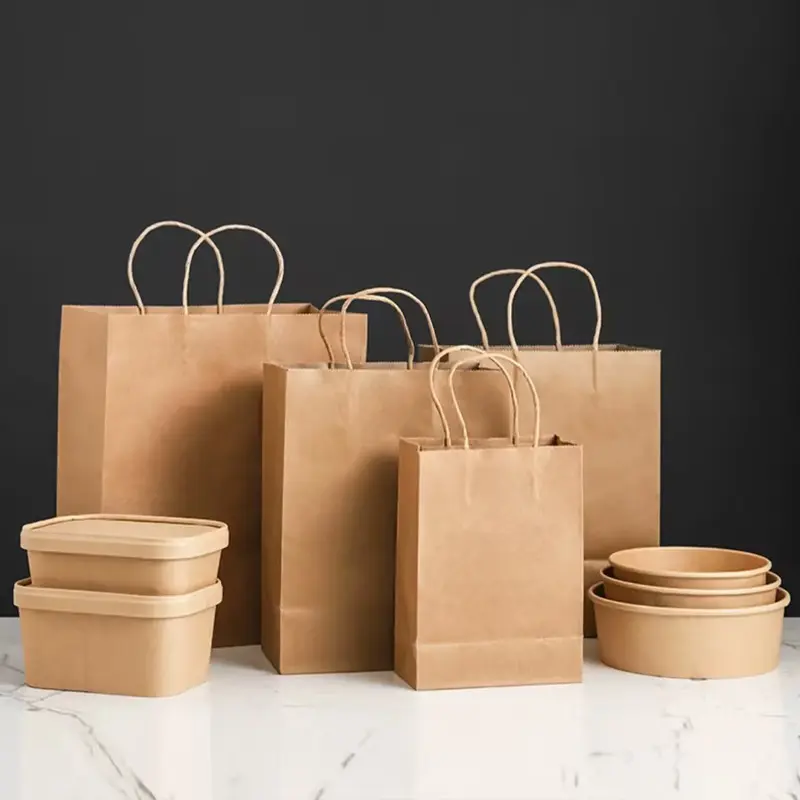 Túi giấy Kraft có quai đựng quà nhiều kích thước, Túi giấy Kraft xi măng Nhật Bản chất lượng 8