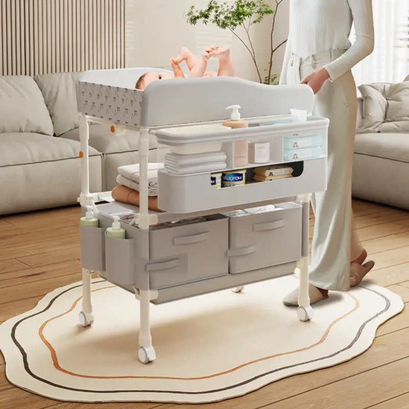 XiaoZhou-Diaper Changing Table Newborn Baby Changing Table Multi Functional Foldable Diaper Changing Station