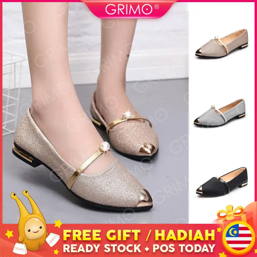 READY STOCK GRIMO Mutiara Eagle Top Heels Kasut Tinggi Slipper Shoe lady Lawa ks01455 Raya 2023