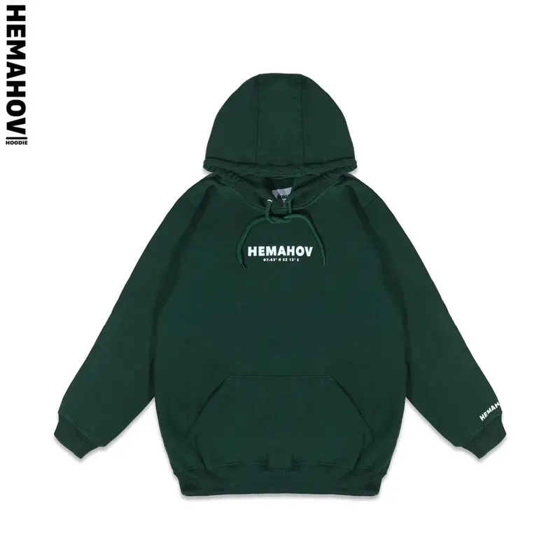 Hemahov Hoodie Jumper Soft Pria Wanita Basic Logo Fleece Fit 4