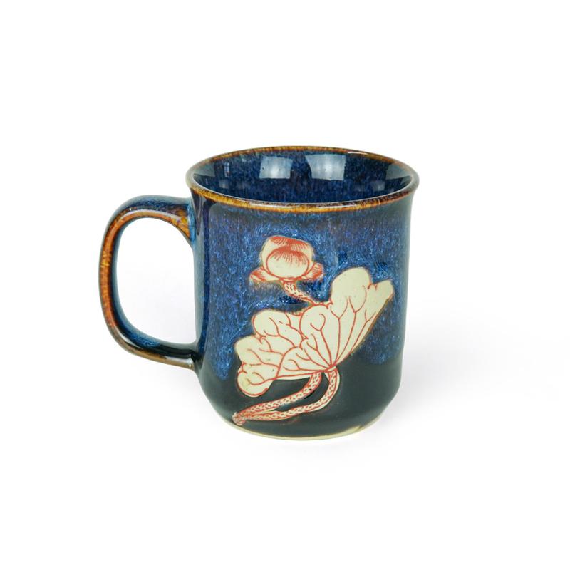 Cốc Uống Nước Dung Tích 150ml 200ml Men Hỏa Biến Họa Tiết Sen - Nghệ Nhân Trần Hợp - Gốm Sứ Bát Tràng LINH KHANG