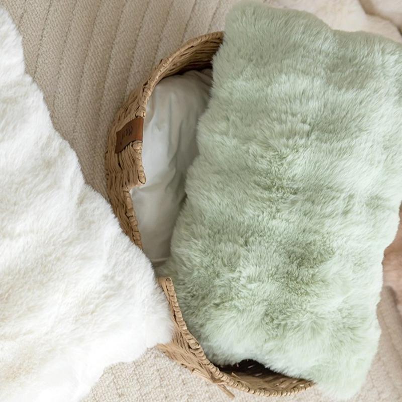 Simple Imitation Rabbit Hair Plush Cushion Cover Warm Bubble Velvet Pillow Case Soft Sofa Pillowcase Home Decor 7