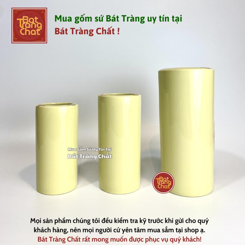 Ống Hương, Ống Đựng Hương Men Vàng Kim Bát Tràng Cao Cấp 8