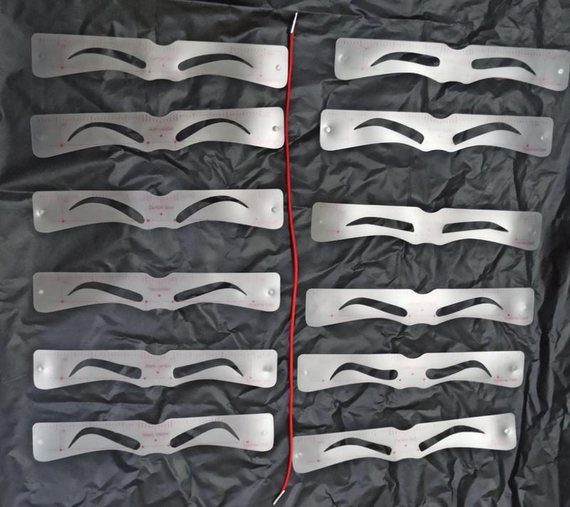 Product Introduction of Cetakan Alis Tali 12 pcs cetak alis Bentuk lebih lancip eyebrow ruller ruler card kartu alis penggaris alis pensil alis 0