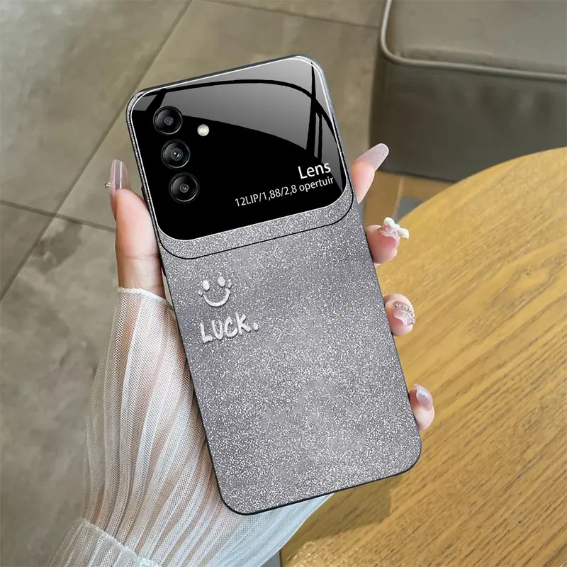 Casing cocok untuk Galaxy A55 5g,Casing ponsel kaca bermotif senyum-THYN-885 7