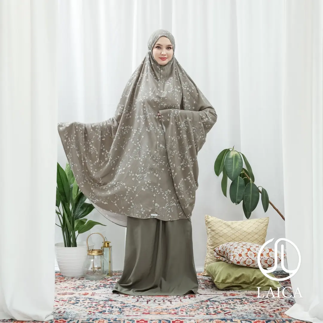 Mukena Laica Rayon Kombinasi Amidala 2in1 All Size Atasan Bawahan Cantik Motif Muslim Panjang Fit Dewasa Traveling