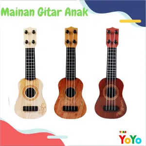 TokYoyo Mainan Gitar Anak Model Kayu Senar Mainan Edukasi Musik Ukulele Laki Laki Perempuan Bayi Nada Stem  1 2 3 4 5 tahun Guitar Toys