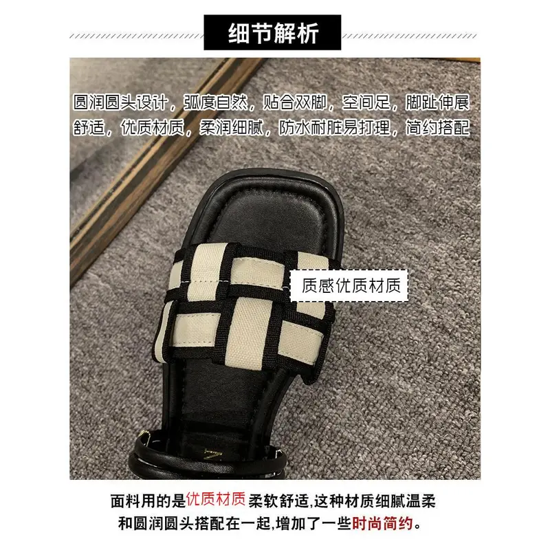 Dép Đế Bằng Kiểu Pháp, Phổ Biến, Dành Cho Nữ, Thời Trang Mùa Hè, Cao Cấp, Hàng Mới Về 2024, Dễ Phối Đồ, Phong Cách Cổ Tích Giày La Mã 6
