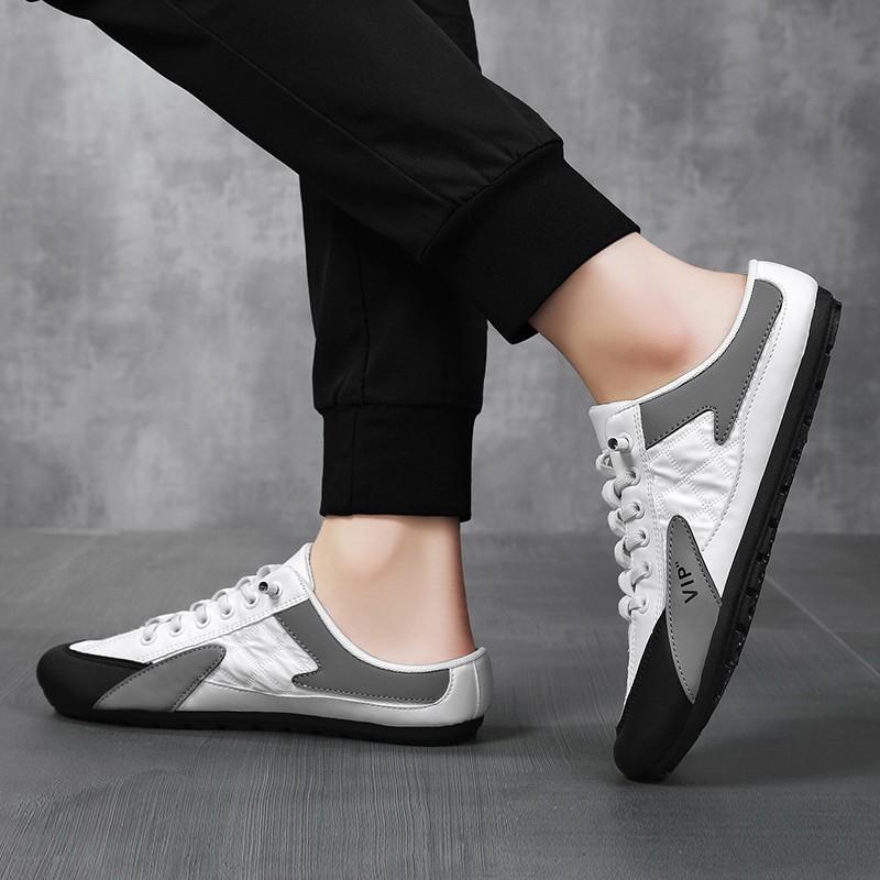 2024 New Summer breathable slip-on baotou drag men s shoes Doudou Korean version of the trendy canvas lazy half-trail RWES52 6