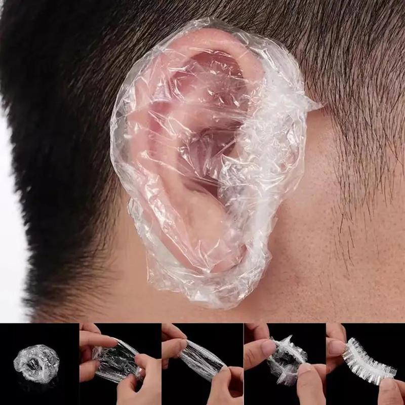 Disposable Waterproof Ear Cover, 100pcs/pack Portable  Waterproof Shower Ear Protector, Bathroom Supplies for Home Hotel Vacation Hair Salon 7