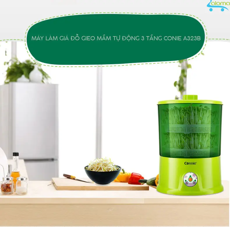 Máy Làm Giá Đỗ Tự Động ALOMA Connie A323B - Làm Được 2-3 kg, Bảo Hành 12 Tháng 1