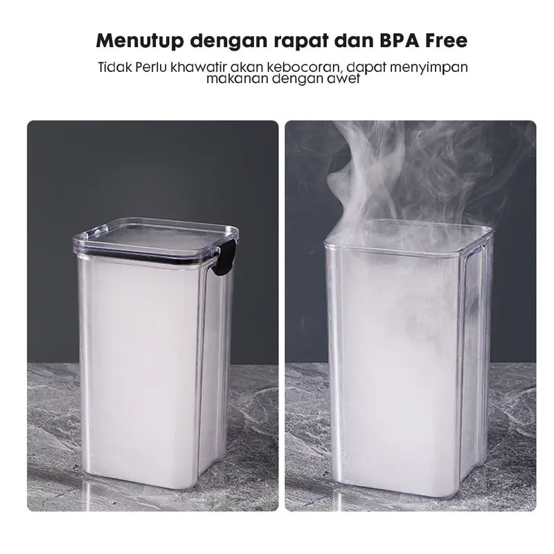 Toples kotak Makanan Snack Penyimpanan Kedap Udara Warna Anti Bocor Acrylic Kulkas Putih 5