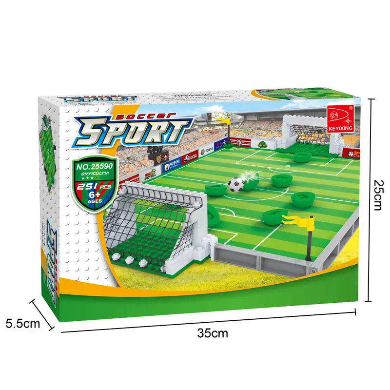Football Field Assembled Toy Building Blocks World Cup King Competition Parent-Child Interactive Assembled Toy