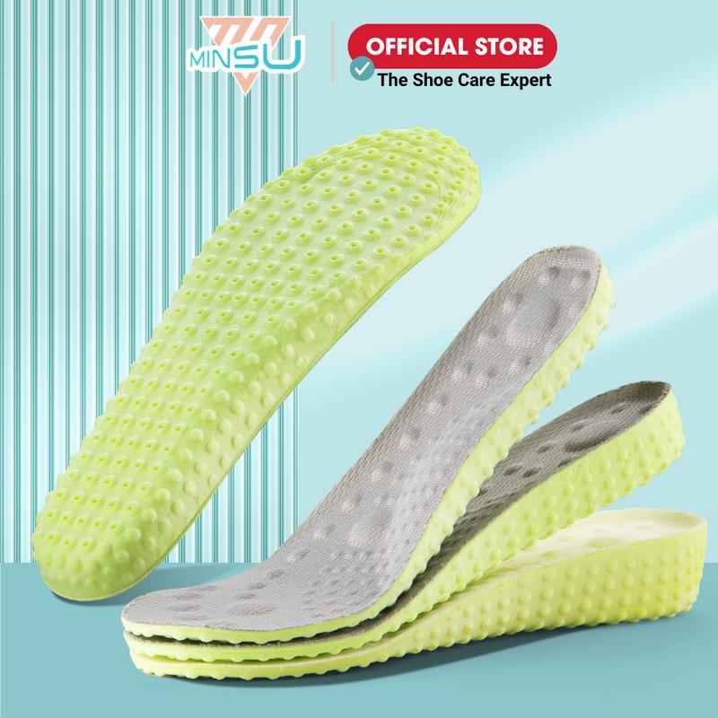 Lót Giày Tăng Chiều Cao Massage huyệt Bàn CHân MINSU M7021 Hút Mồ Hôi Thoáng Khí Khử Mùi Cho Nam Nữ