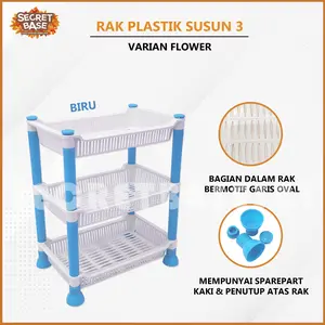 [COD] RAK TINGKAT SEGI FLOWER 3 SUSUN - Beli Lokal / Rak Mini / Rak Bumbu / Rak Kosmetik / Rak Plastik