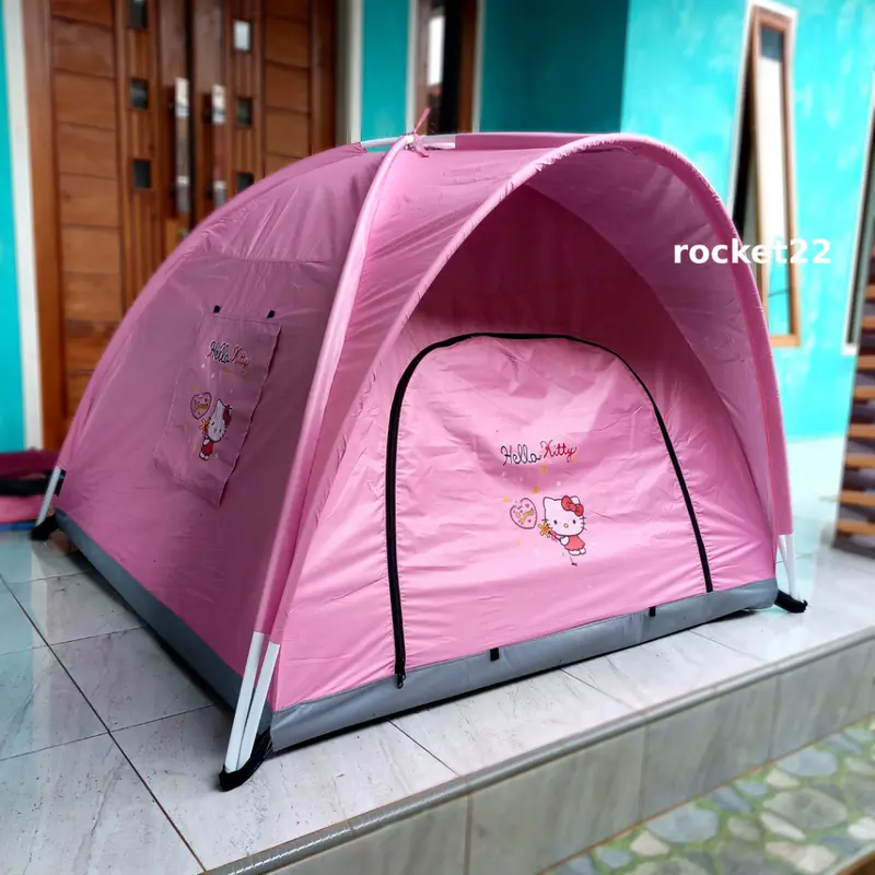 Tenda Pink Baby dengan Karakter Hello Kitty dan Doraemon - Pilihan Ukuran 100cm, 120cm, dan 140cm anak hadiah Kado 1