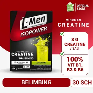 L-Men Isopower Creatine Stargizing 30 sch - Creatine Monohydrate rasa Belimbing memenuhi 100% AKG Vitamin B1, B3 dan B6