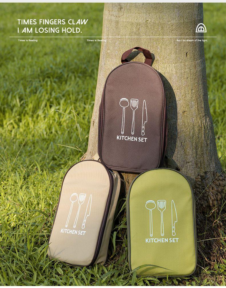 Product Introduction of Outdoor Kitchen knife set stainless steel portable cutlery camping gear supplies picnic cooking road trip 19