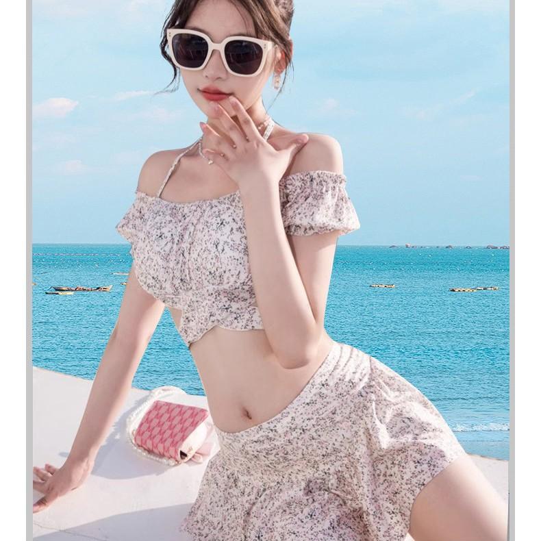 Áo Tắm Nữ, Hai Mảnh, Phong Cách Nhật Bản Tươi Mới, Váy Hoa, Phong Cách Thanh Lịch, Ngực Nhỏ Tập Hợp, Đồ Bơi, Hàng Mới Về Năm 2025 3