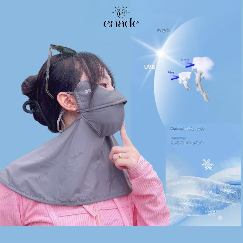   Kèm khăn  Khẩu Trang Vải Chống Nắng-Chống Tia UV Kèm Khăn Che Vùng Cổ,Vai,Gáy,Phù Hợp Cho Cả Nam Và Nữ 