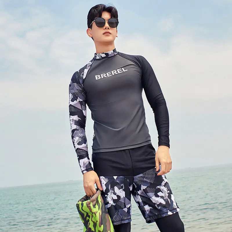 Hot Selling Best-Selling Diving Suit Men's Surfing Suit Snorkeling Suit Surfing Suit Split Long Sleeve Sunscreen Coat Dive Skin Sports Swimming Suit
