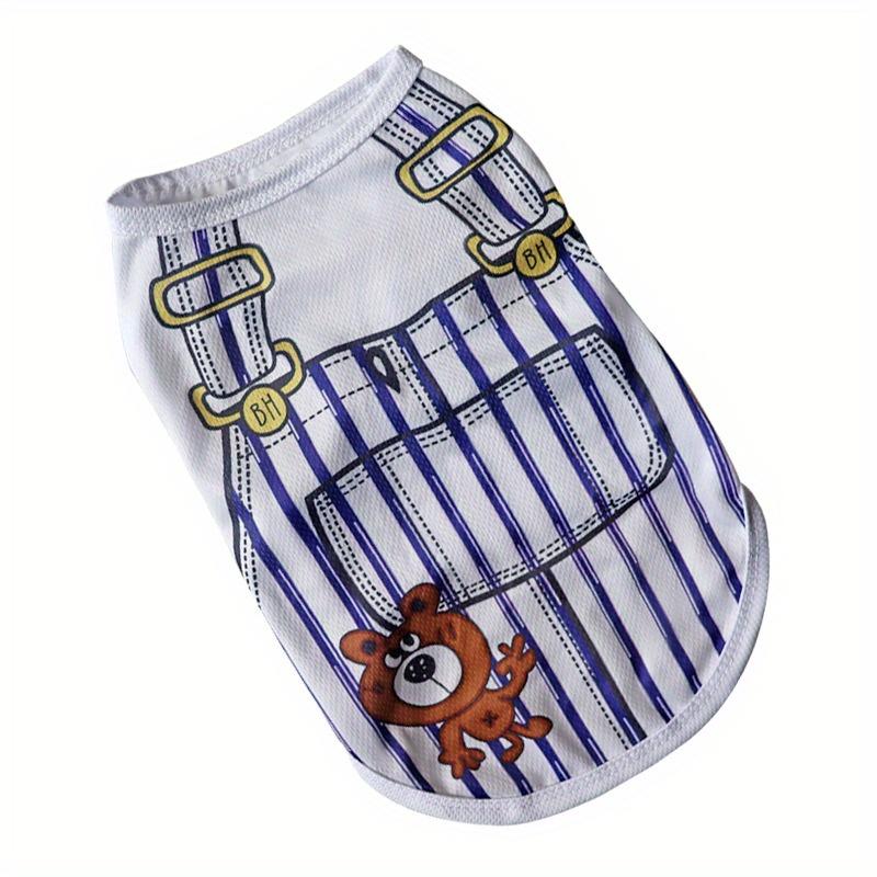 Pet Dogs and Cats Spring and Summer Thin Mesh Cartoon Printed Vests for Small and Medium-sized Dogs Breathable Clothes 6