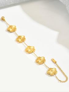 2025 New Style Flower Design Adjustable Link Bracelet, Fashionable Stainless Steel Fashion Jewelry Accessories for Women & Girls, Trendy All-match & Exquisite Matching Bracelet for Birthday Gift, Hand Chain, Fashion Bracelets, Perfect Gift Idea