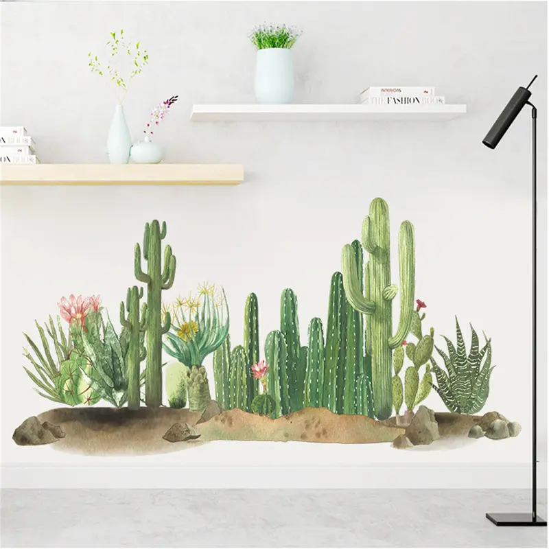 Miếng Dán Tự Làm Hình Hoa Cây Gavinty Đề Can Tự Dính Trang Trí Tường Phòng Ngủ Phòng Khách 6