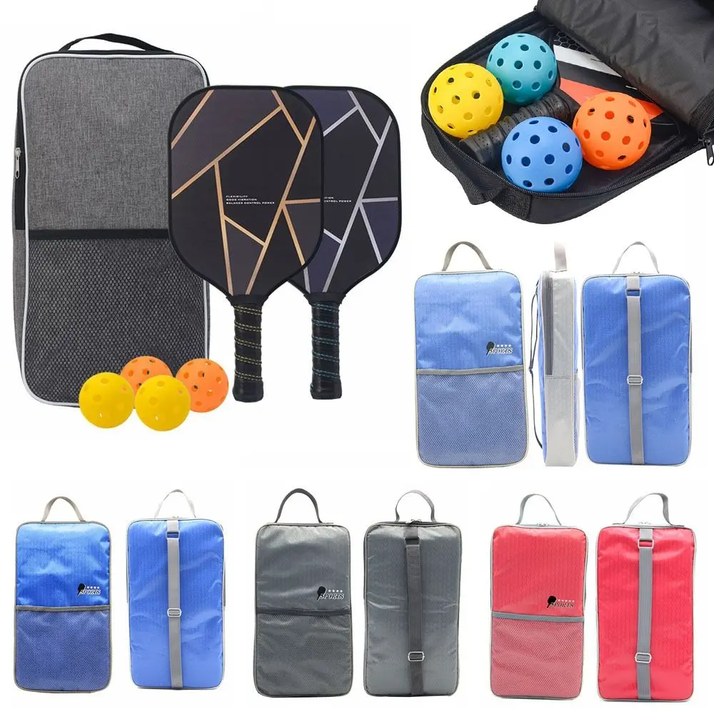 Portable Multicolor Pickleball Paddle Bag Waterproof Adult Child Racquet Sleeves Parenting Training Ball Cover Bag Unisex