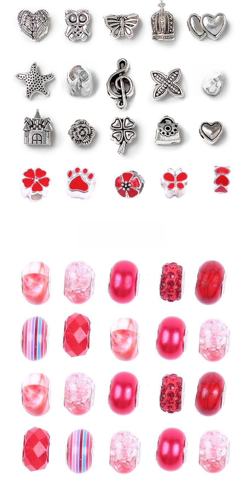 Product Introduction of Cross-Border Hot-Selling Children's Handmade Crystal Loose Beads Alloy Bracelet DIY Beading Material Kit Jewelry Accessories Gift Box Set 22