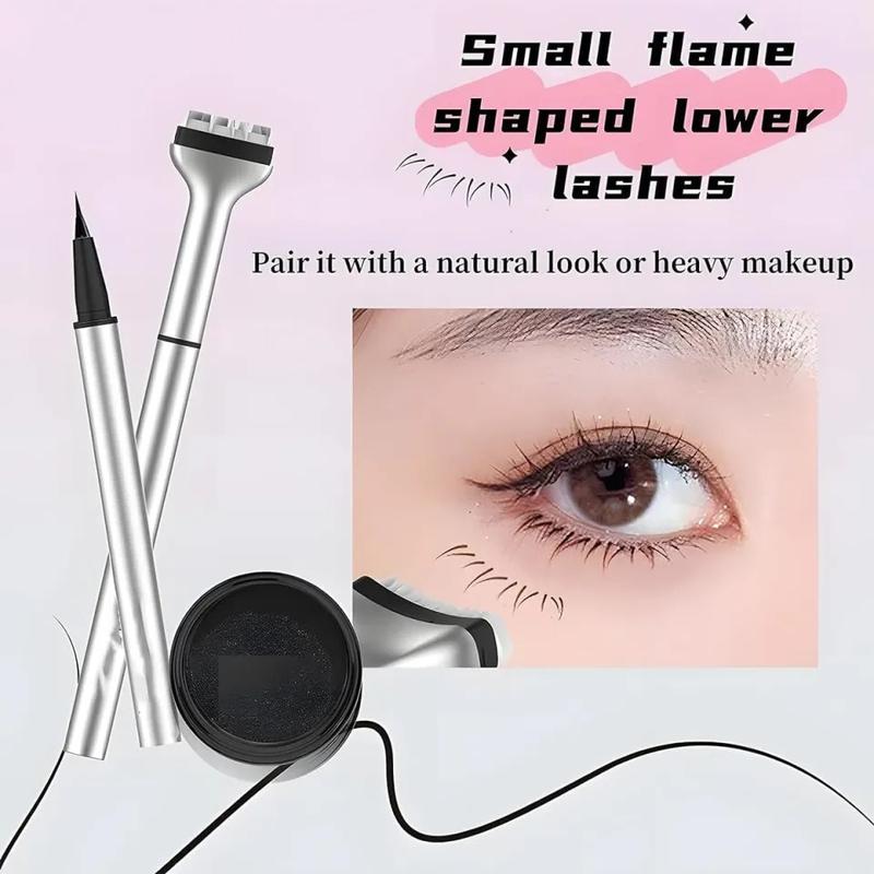 2024 Mới 2 Trong 1 Thấp hơn Eyelash In Liquid Eyeliner Bút kẻ mắt màu đen nâu không thấm nước Eyeliner 1