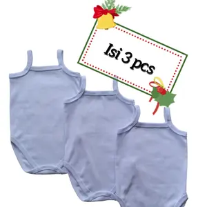 Kaos Dalam /Jumper Singlet Tanktop Bayi Isi 3 Pcs /Jumper Kutung Bayi Bahan Cotton Nyaman Lembut Utk Usia 0-24 Bln Katun Perempuan kancing snap plastik