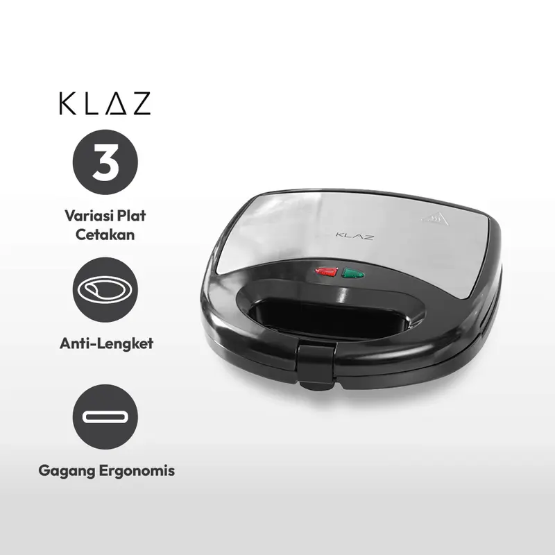 AZKO Klaz Toaster Sandwich Waffle 3 In 1 - Hitam 2