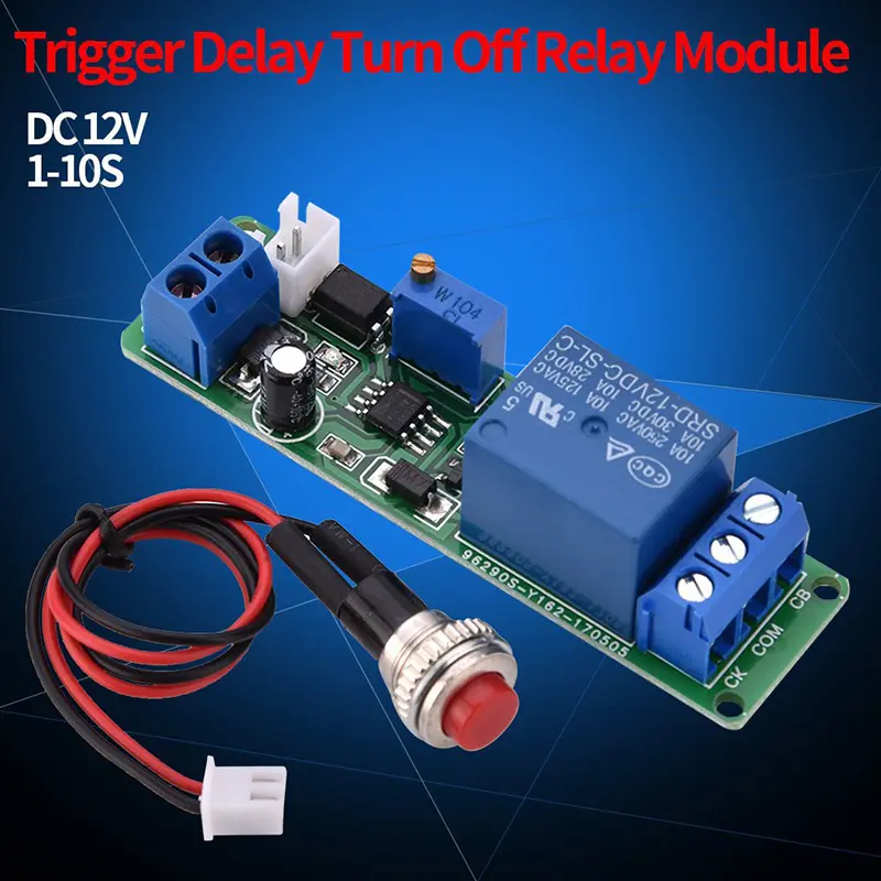 DC 12V Adjustable Timer Delay Turn OFF Module Timing Relay Time Switch 1~10sec Delay Off Switch Module