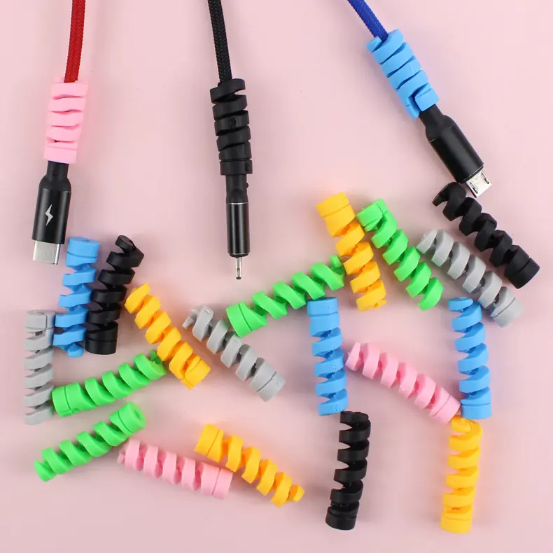 New cute creative data cable headphone charging cable protector case around the cable can be anti-breaking