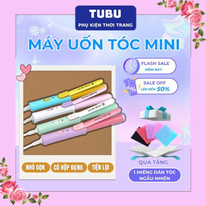   Mua 1 Tặng 1 Quà  - Máy uốn tóc mini nhiều màu có hộp đựng cho nam nữ - Tặng miếng dán tóc ngẫu nhiên | Tubu 
