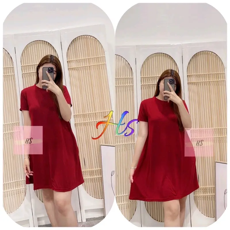 DRESS POCKET polos pj90cm Kantong Casual Nyaman Santai perempuan 1