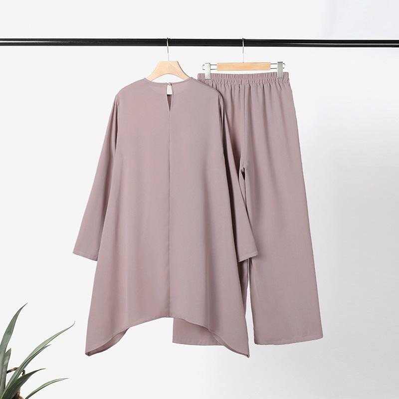 Product Introduction of Bộ Đồ Thường Ngày Của Phụ Nữ Hồi Giáo, Phong Cách Trung Đông, Màu Trơn Cổ Tròn, Áo Chui Đầu, Váy Giữa, Quần Dài, Thích Hợp Cho Mùa Xuân Và Mùa Thu, Giảm Giá, Hàng Mới Về 7