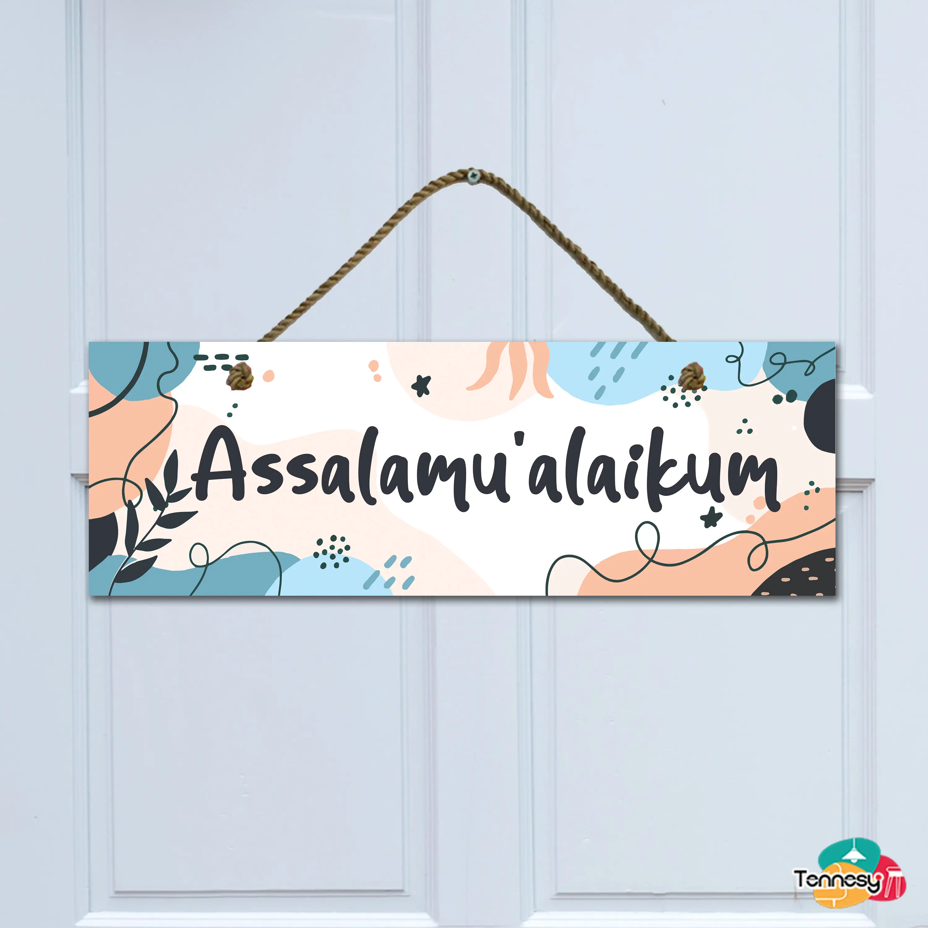 TENNESY Hiasan Dinding Gantungan Tali 30x10CM Pajangan Sign Pintu Wall Decor Dekorasi Rumah Kitchen