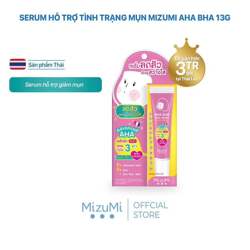 MizuMi Serum Hỗ Trợ Giảm Mụn Và Tẩy Da Chết Nhẹ Nhàng AHA BHA Acne Serum 13g