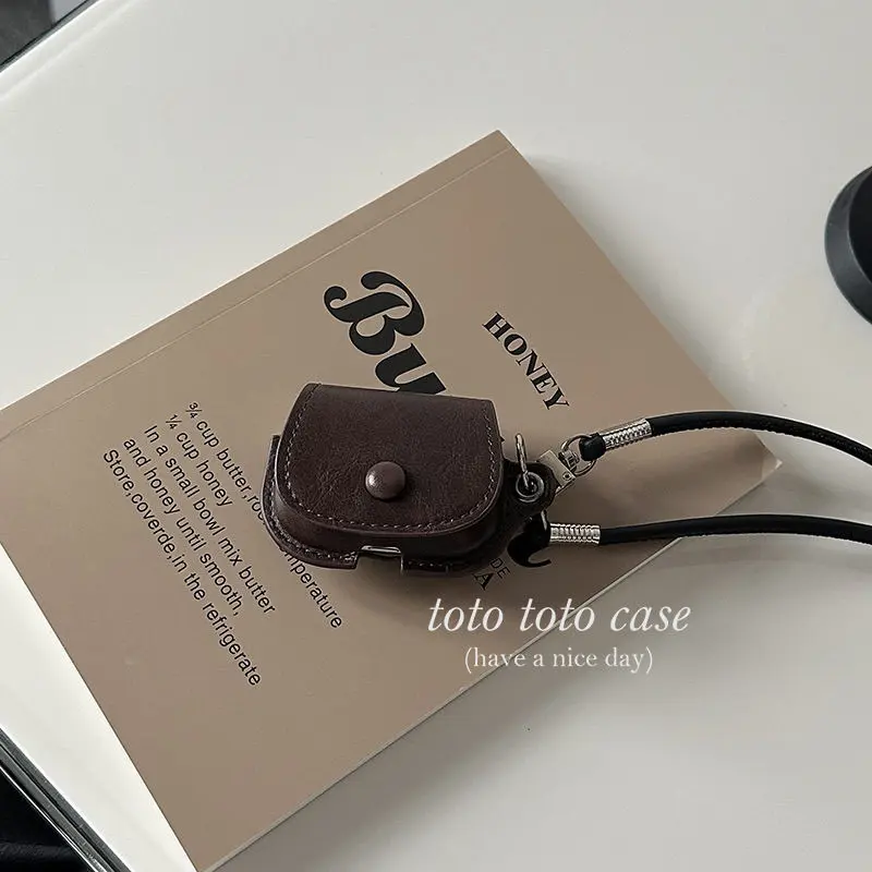 Vỏ Bảo Vệ Tai Nghe Airpods1234, Thiết Kế Da Màu Cà Phê Cổ Điển Cao Cấp, Dây Giày Dài Đeo Chéo, Kiểu Cổ Yếm, Thích Hợp Cho Thế Hệ Thứ Hai, Năm 2024 1