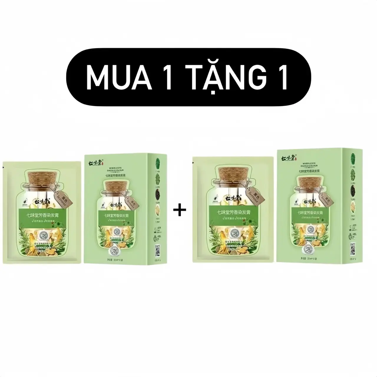 ( HOT! MUA 1 TẶNG 1) Dầu gội nhuộm tóc nâu hạt dẻ, đen dễ lên màu (hộp 10 gói) Đổi Màu Tóc Nữ